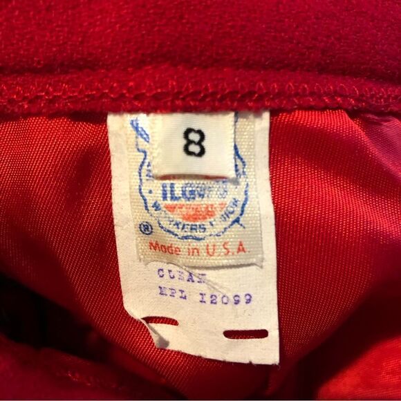 Red Wool Suit Set Size 8 - Picture 6 of 9